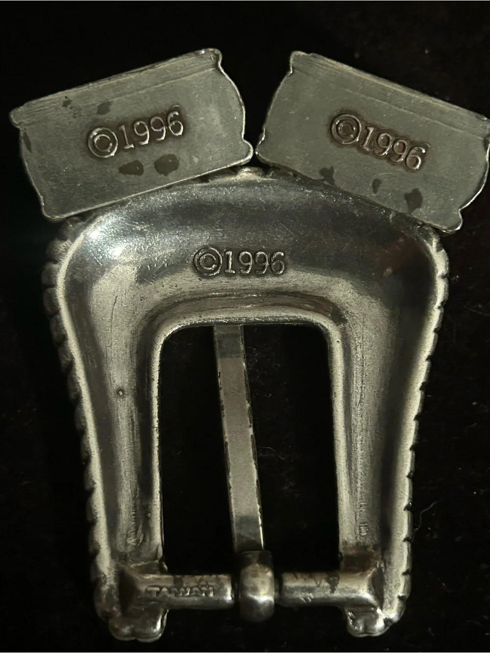 Engraved Western-Style Silver Belt Buckle Set